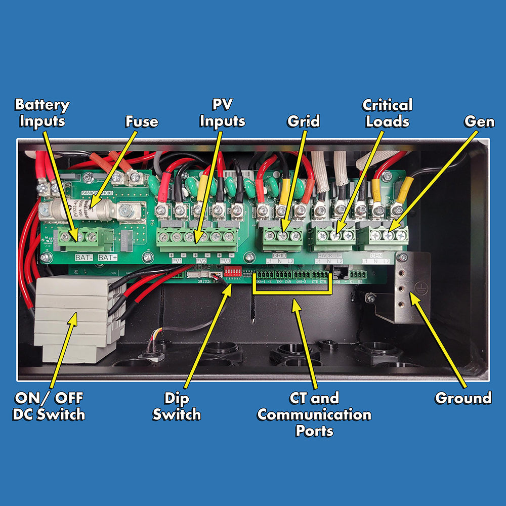 AIMS Power Hybrid Inverter Charger 4.6 kW Inverter Output 6.9 kW Solar Input Grid Tie & Off Grid