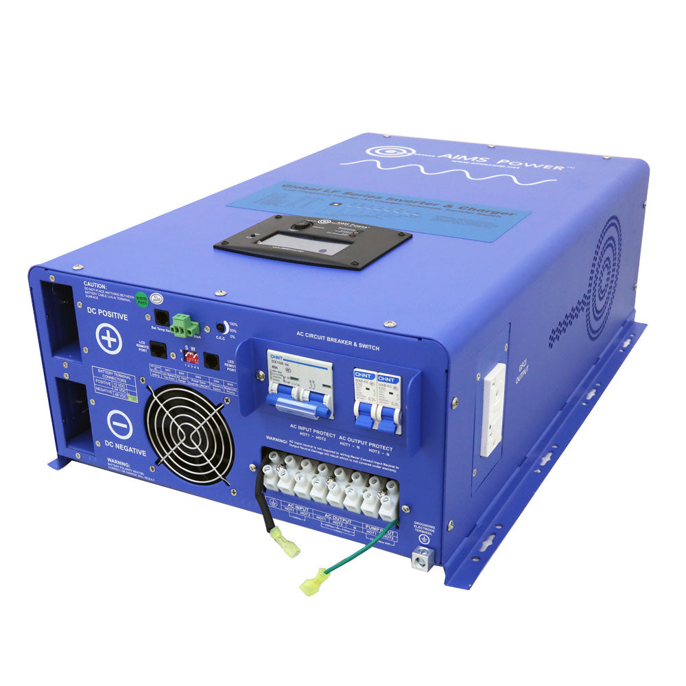 AIMS Power 10000 Watt Pure Sine Inverter Charger 48 Vdc / 240Vac Input & 120/240Vac Split Phase Output