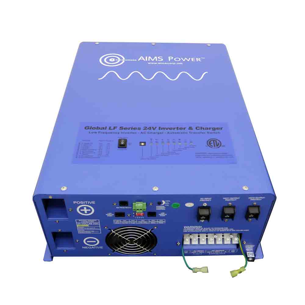 AIMS Power 6000 Watt Pure Sine Inverter Charger 24Vdc To 120/240Vac Output Listed To UL & CSA